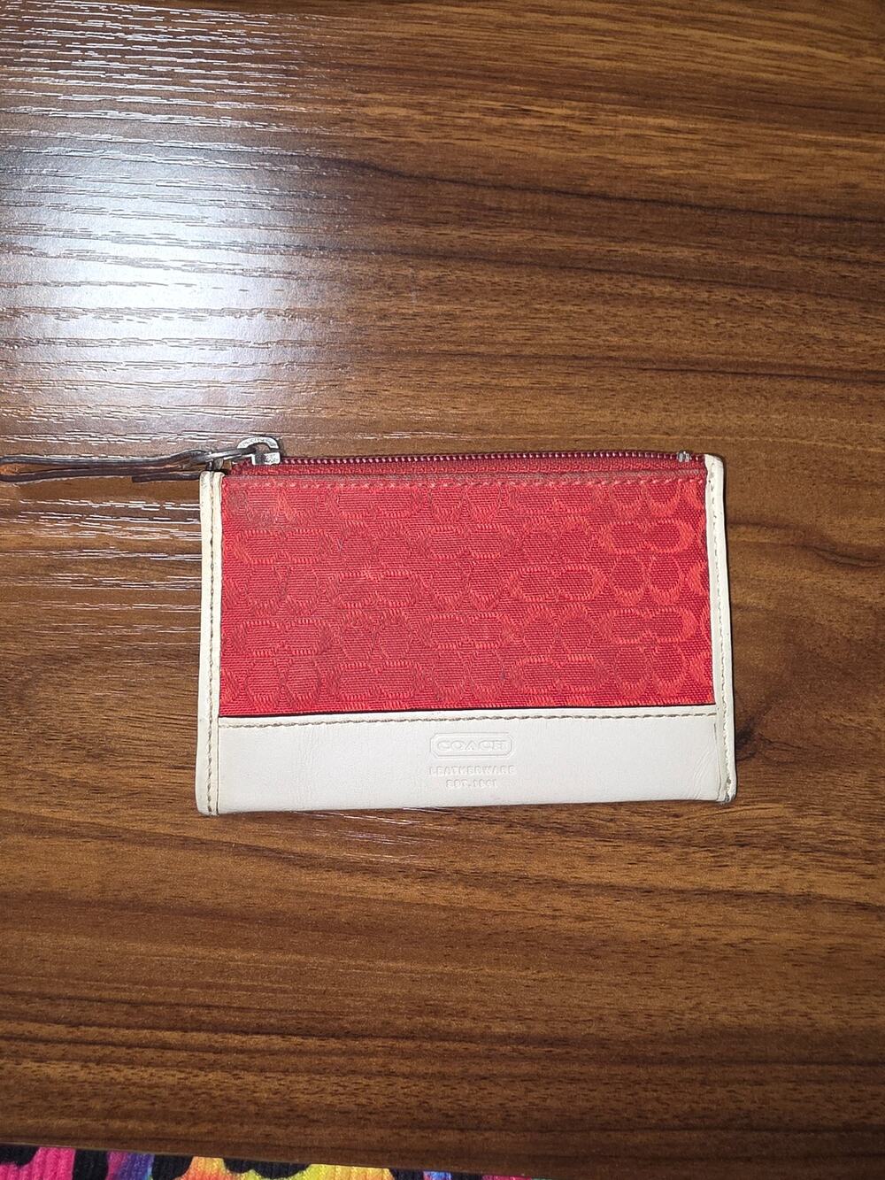 Coach Red Signature C Card Holder